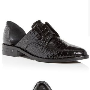 Freda Salvador Laceless D’Orsay Oxford in Black Croc size 6.5